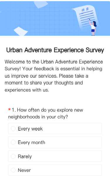 Urban Adventure Experience Survey